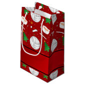 Petit Sac Cadeau Motif rouge nommé fait sur commande de Noël de (Dos Angle)