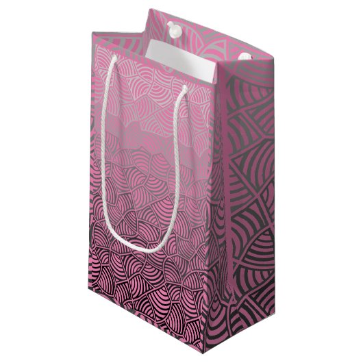 Petit Sac Cadeau Motif Shell.04.w Pink BG (Devant Angle)
