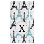 Petit Sac Cadeau Motif tour Monogram Aqua Chic Eiffel (Devant)