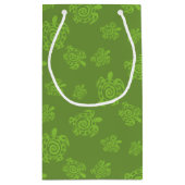 Petit Sac Cadeau Motif tourbillonnant de vert de tortue (Dos)