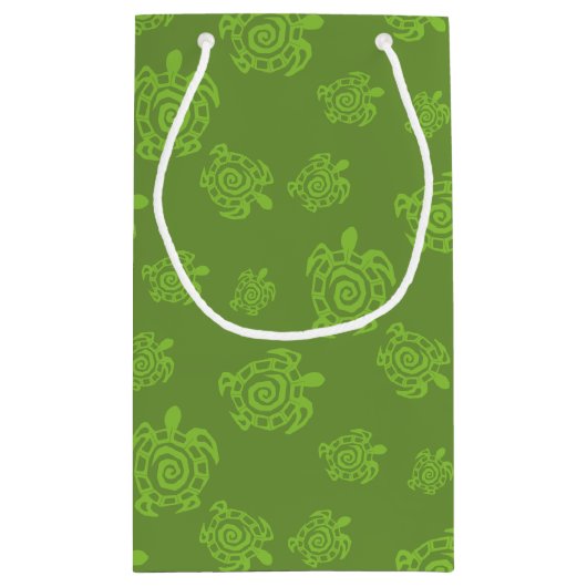 Petit Sac Cadeau Motif tourbillonnant de vert de tortue (Dos)