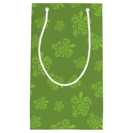 Petit Sac Cadeau Motif tourbillonnant de vert de tortue (Devant)