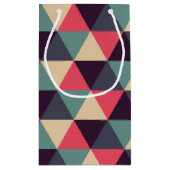 Petit Sac Cadeau Motif turquoise et rose de triangle (Dos)