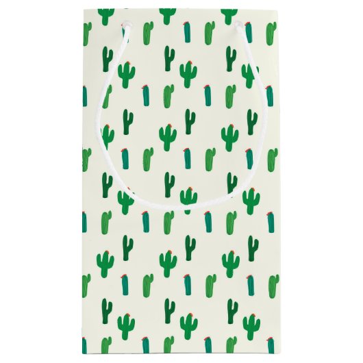 Petit Sac Cadeau Motif vert clair de cactus (Dos)
