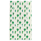 Petit Sac Cadeau Motif vert clair de cactus (Devant)