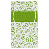 Petit Sac Cadeau Motif vert et blanc de joyeux soixantième (Dos)