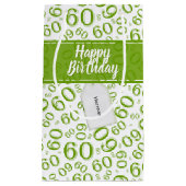 Petit Sac Cadeau Motif vert et blanc de joyeux soixantième (Devant)