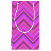 Petit Sac Cadeau Motif zigzag à rayures roses (Devant)