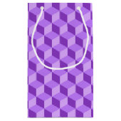 PETIT SAC CADEAU MOTIFS DE CUBE GÉOMÉTRIQUE PURPLE CLAIR (Dos)