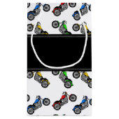 Petit Sac Cadeau Motocyclettes blanches de nom personnalisé (Dos)