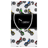 Petit Sac Cadeau Motocyclettes blanches de nom personnalisé (Devant)
