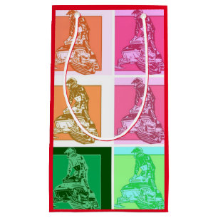 Petit Sac Cadeau Motoneiges Pop Art cool