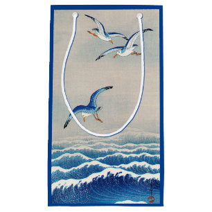 Petit Sac Cadeau Mouettes au-dessus des vagues, Watanabe Seitei