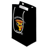 Petit Sac Cadeau Mozza vraiment mignon Pizza Pun Dark BG (Devant Angle)