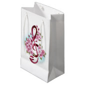 Petit Sac Cadeau Musical treble clef notes with sakura flowers (Devant Angle)