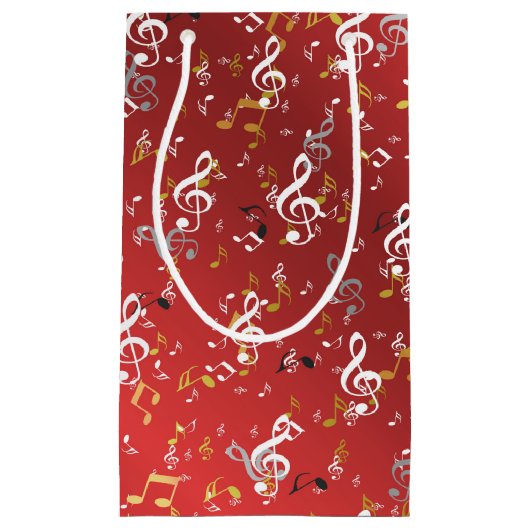 Petit Sac Cadeau musique, musique, note, blanc, mélodie, clef, son, (Devant)