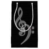Petit Sac Cadeau Musique - Treble et Bass Clef (Devant)