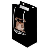 Petit Sac Cadeau Mutup Funny Doggie Pun Dark BG (Devant Angle)