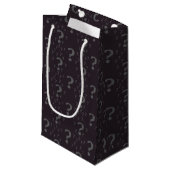 Petit Sac Cadeau Mystère point d'interrogation riddle puzzle gris (Devant Angle)