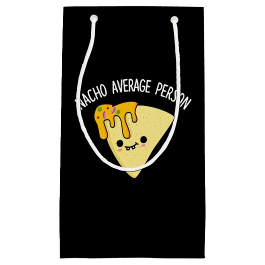 Petit Sac Cadeau Nacho Personne moyenne Funky Food Pun Dark BG (Devant)