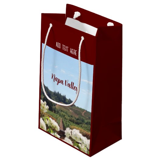 Petit Sac Cadeau Napa Valley, Californie Vignobles et fleurs (Dos Angle)