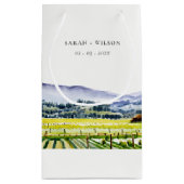Petit Sac Cadeau Napa Valley Watercolor Vineyard Paysage Mariage (Dos)