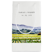 Petit Sac Cadeau Napa Valley Watercolor Vineyard Paysage Mariage (Devant)