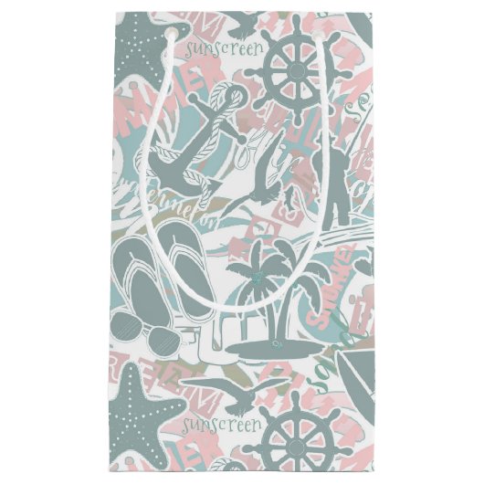 Petit Sac Cadeau Nautical Beach Collage (Devant)