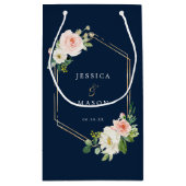 Petit Sac Cadeau Navy Blue Gold Blush Hotel Mariage Gift Bag (Dos)