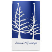 Petit Sac Cadeau Neige blanche d'arbres de Noël (Devant)