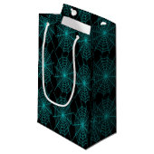Petit Sac Cadeau Neon bleu araignée (Devant Angle)