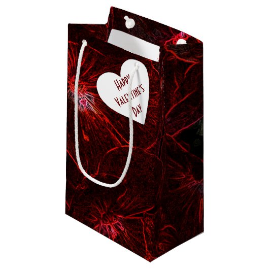 Petit Sac Cadeau Neon Red Violas (Devant Angle)