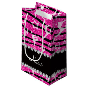 Petit Sac Cadeau Neon rose chaud gymnastique parties scintillant zè