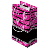 Petit Sac Cadeau Neon rose chaud gymnastique parties scintillant zè (Dos Angle)