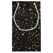 Petit Sac Cadeau Night Sky Stars Noir et Or (Dos)