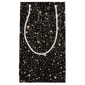 Petit Sac Cadeau Night Sky Stars Noir et Or (Devant)