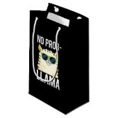 Petit Sac Cadeau No-Prob-Llama Drôle Cool Llama Pun Dark BG (Devant Angle)
