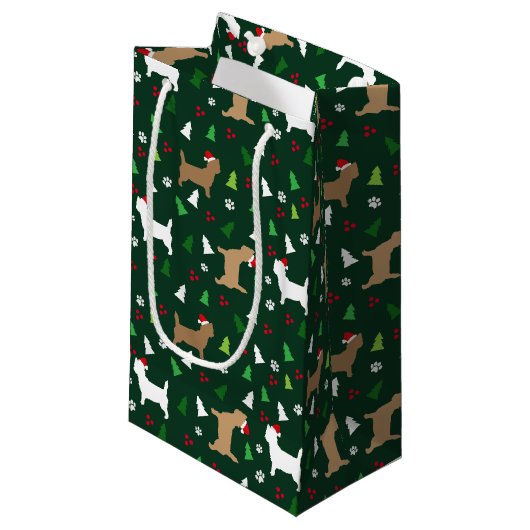 Petit Sac Cadeau Noël Cairn Terrier Chiens de vacances Cairns (Devant Angle)