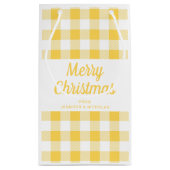 Petit Sac Cadeau Noël Carreau Jaune Moderne (Dos)