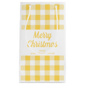 Petit Sac Cadeau Noël Carreau Jaune Moderne (Devant)