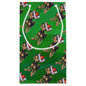 Petit Sac Cadeau Noël Chihuahua sur vert (Dos)