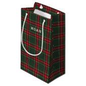 Petit Sac Cadeau Noël classique Plaid Nom personnalisé (Devant Angle)