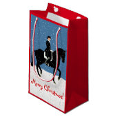Petit Sac Cadeau Noël de cheval de dressage de Milou (Devant Angle)