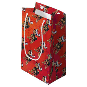 Petit Sac Cadeau Noël de chiwawa sur le rouge