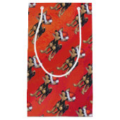 Petit Sac Cadeau Noël de chiwawa sur le rouge (Devant)