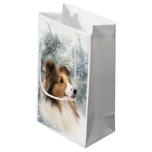 Petit Sac Cadeau Noël de Sheltie de sable (Dos Angle)
