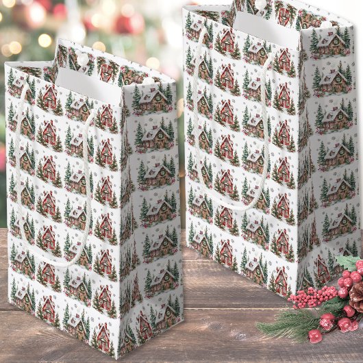 Petit Sac Cadeau Noël d'hiver festif