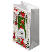 Petit Sac Cadeau Noël du Chien de Spitz (Devant Angle)