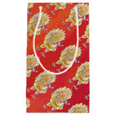 Petit Sac Cadeau Noël Du Poulet Sur Rouge (Devant)