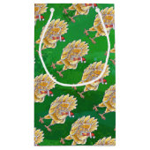 Petit Sac Cadeau Noël Du Poulet Sur Vert (Dos)